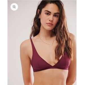 Free People Collagen Yarn Burgundy Triangle Bralette